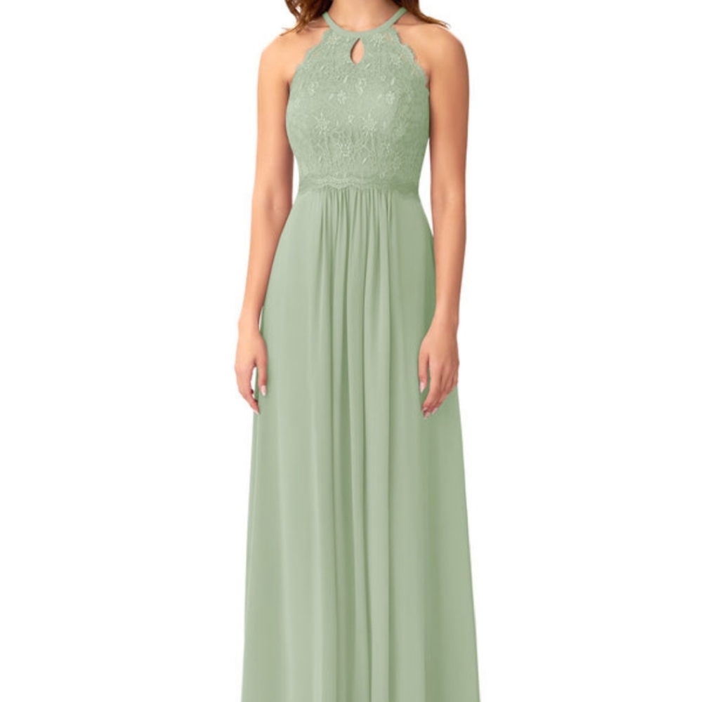 Azazie dusty sage bridesmaid dress